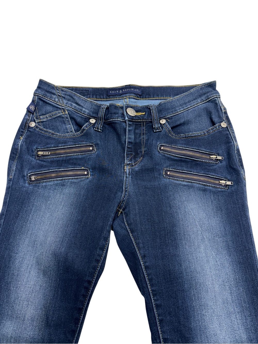 ROCK & REPUBLIC Women’s 8 KASHMIERE Skinny Ankle Blue Jeans